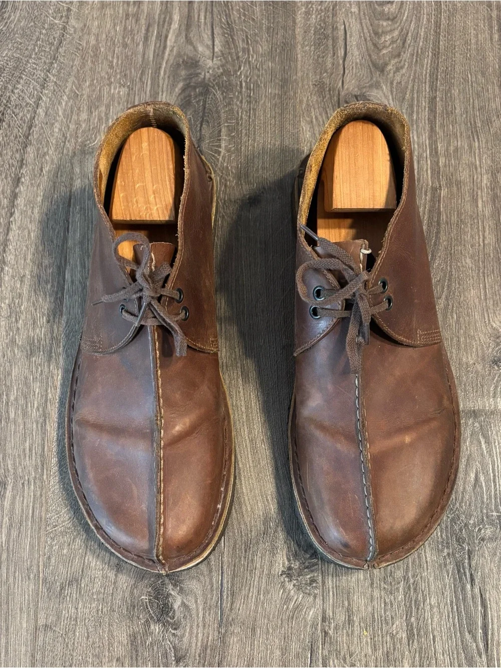 Clarks Originals Desert Trek Dark Brown Leather Chukka Boots Men’s size 12